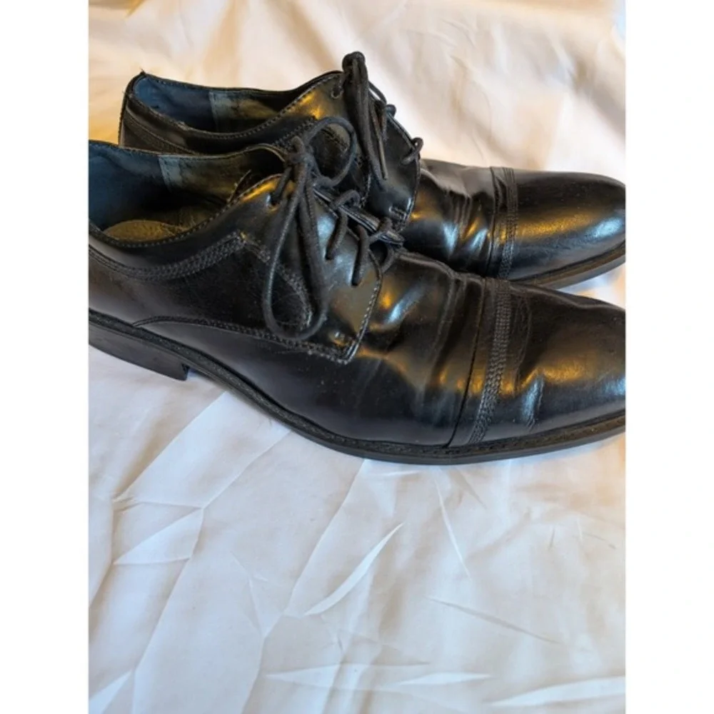 Steve‎ Madden Men's Black Leather Dress Shoes, Size 9